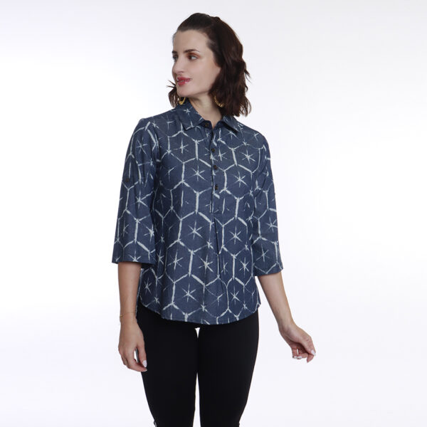 Blusa de mezclilla estampada - Imagen 2