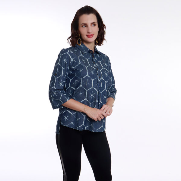 Blusa de mezclilla estampada - Imagen 3