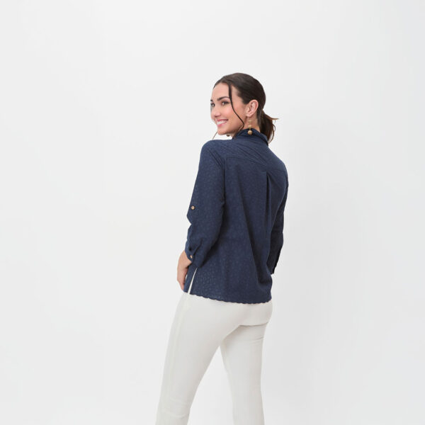 Camisa 3/4 Azul de encaje - Imagen 3