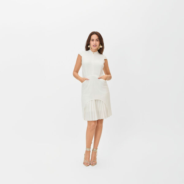 Vestido corto con bajo plisado - Imagen 3