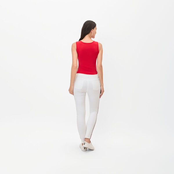 Pantalón básico blanco con detalles en lados - Imagen 3