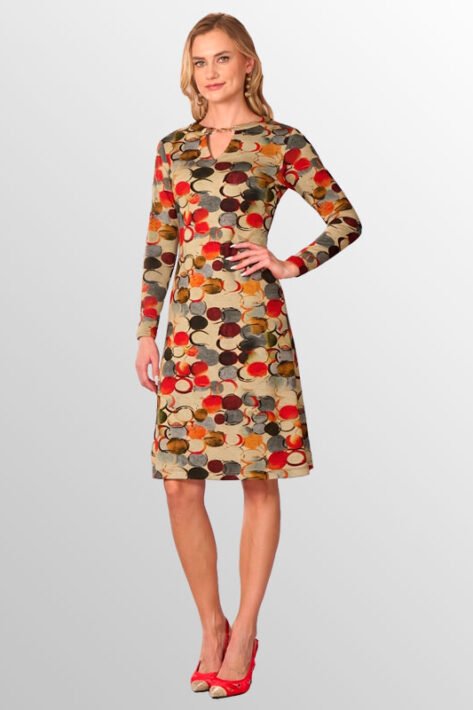 Vestido estampado de manga larga