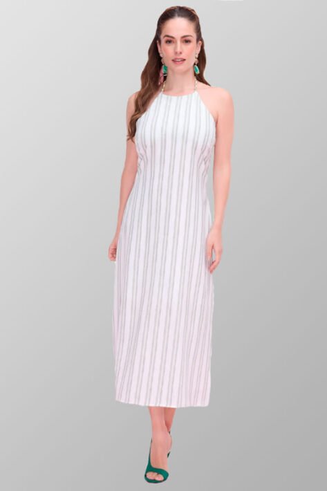 Vestido largo tipo halter