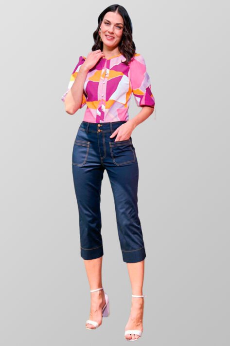 Blusa estampada multicolor