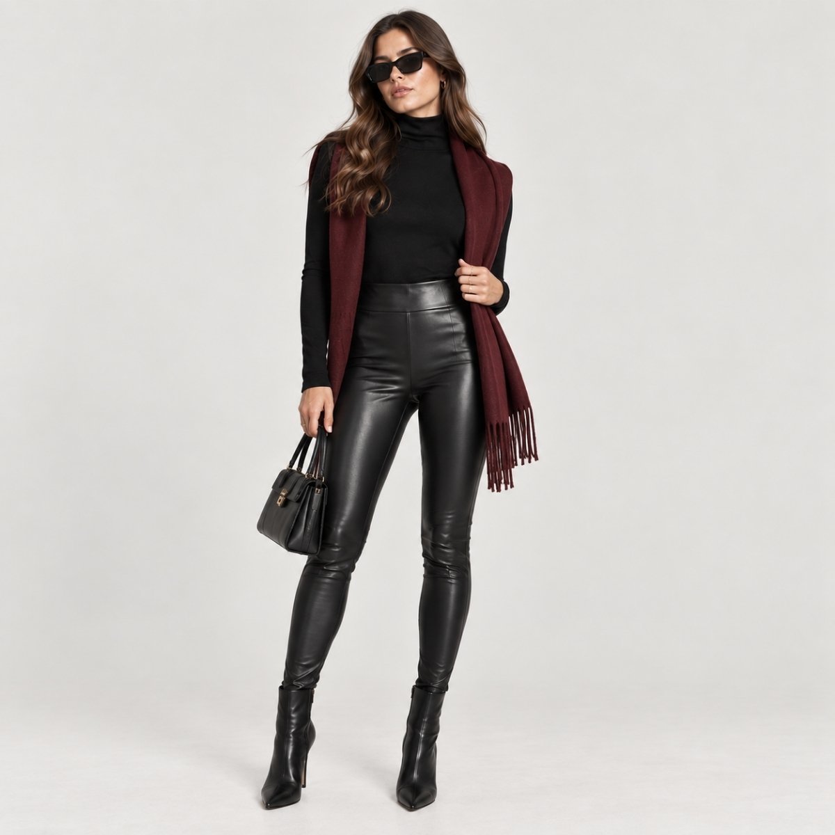 Legging efecto piel de cintura alta