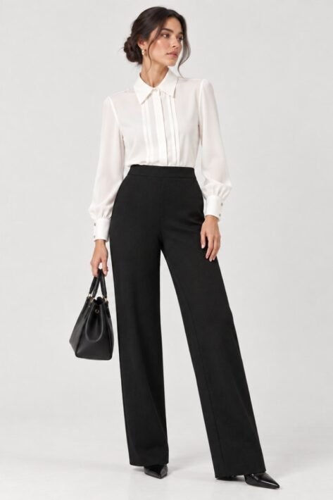 PANTALÓN NEGRO DE PIERNA AMPLIA