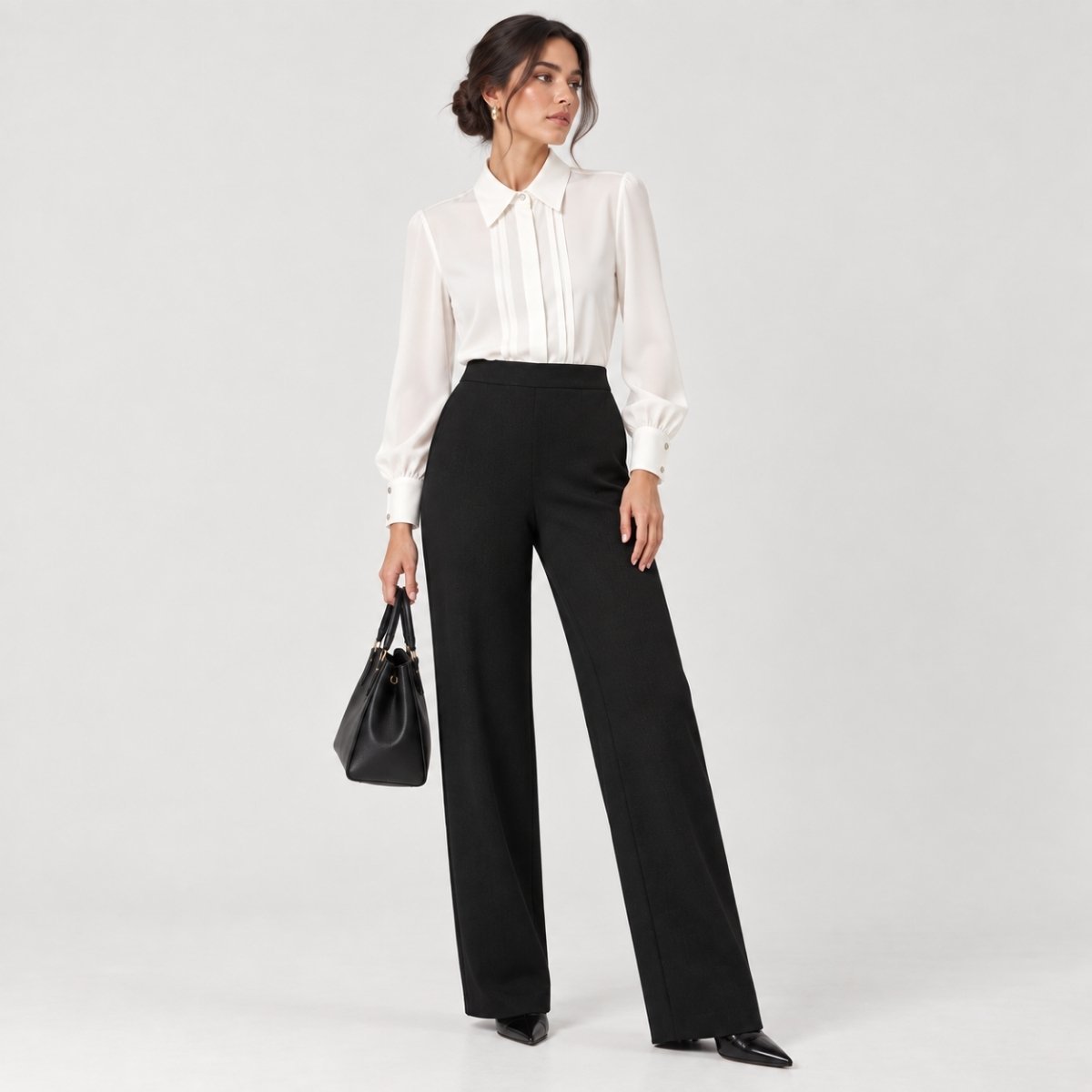 PANTALÓN NEGRO DE PIERNA AMPLIA
