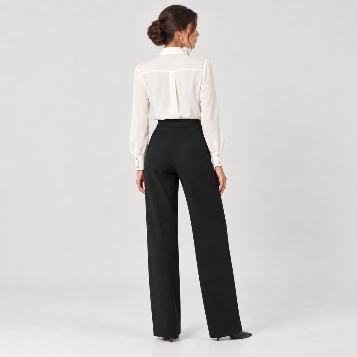 PANTALÓN NEGRO DE PIERNA AMPLIA - Imagen 4