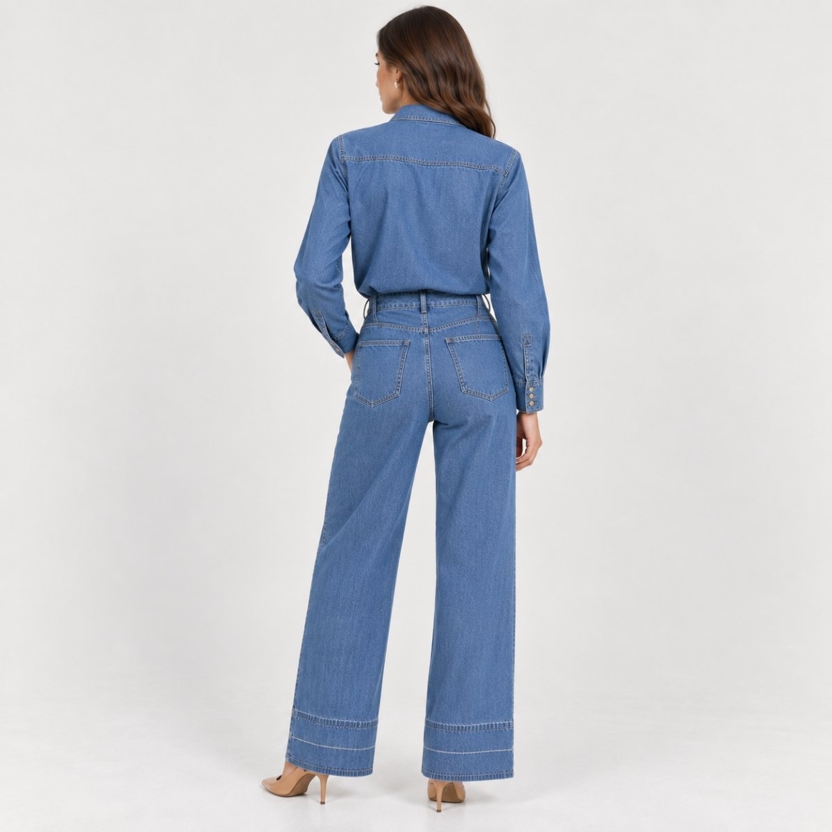 Blusa denim con lazo protagonista - Imagen 4