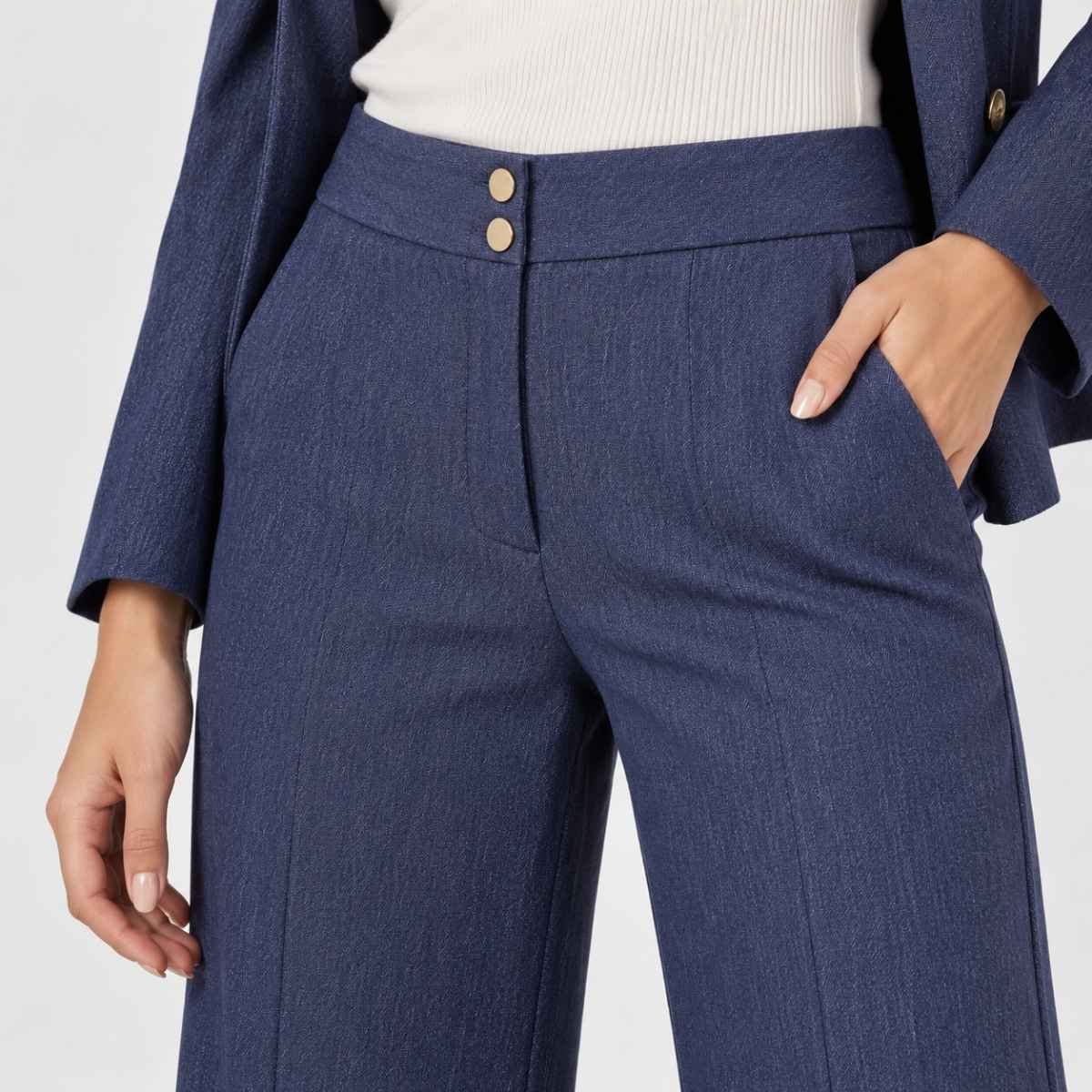 PANTALÓN AZUL DE PIERNA AMPLIA - Imagen 2