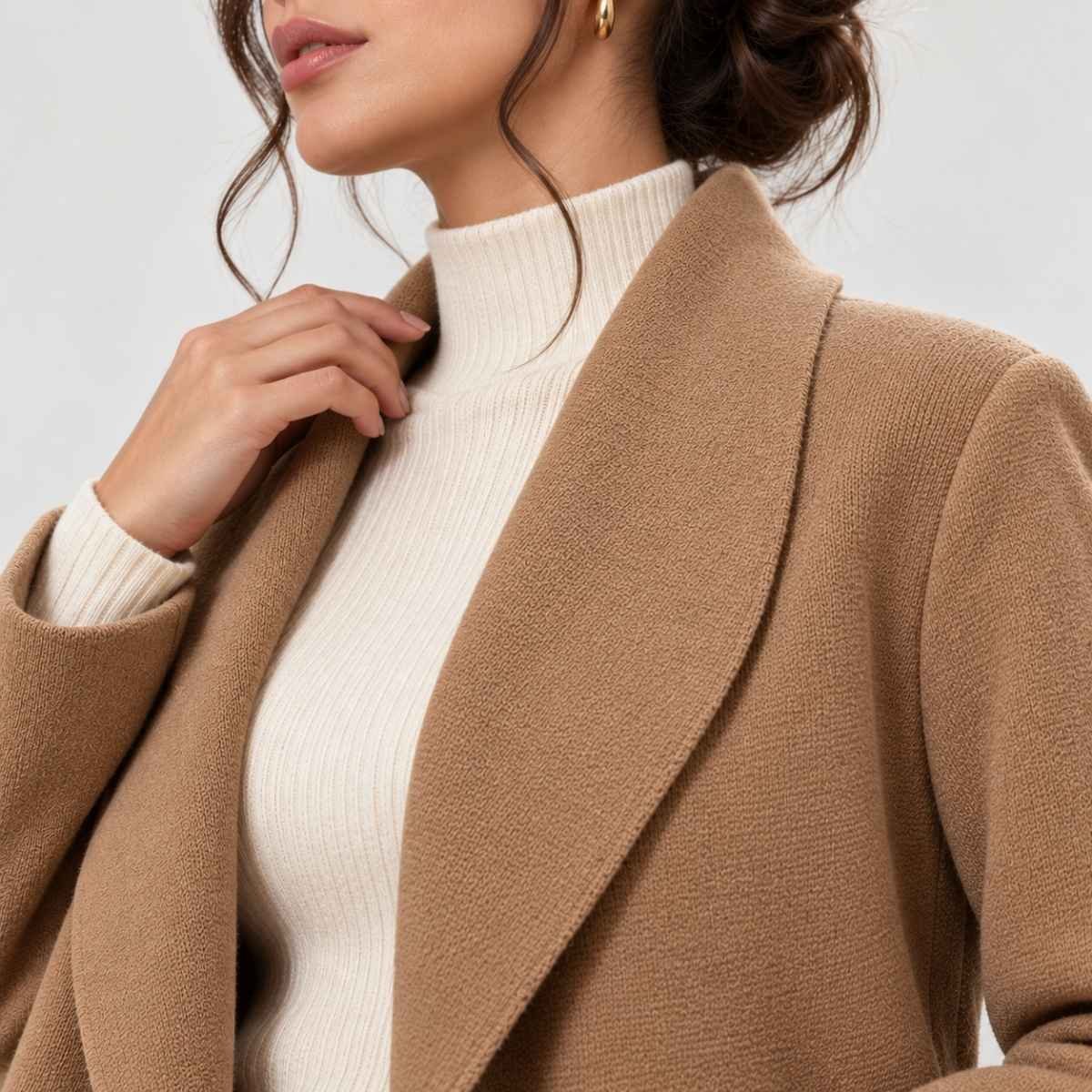 SUÉTER CAMEL ABIERTO - Imagen 2