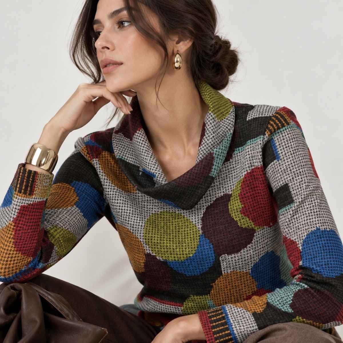 BLUSA ESTAMPADA CON CUELLO ENVOLVENTE - Imagen 2