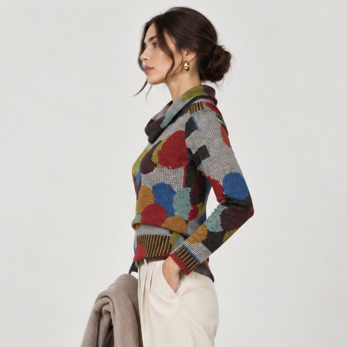 BLUSA ESTAMPADA CON CUELLO ENVOLVENTE - Imagen 3