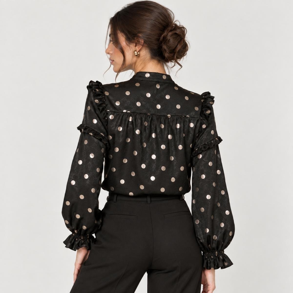 BLUSA DE LUNARES CON VOLANTES - Imagen 4