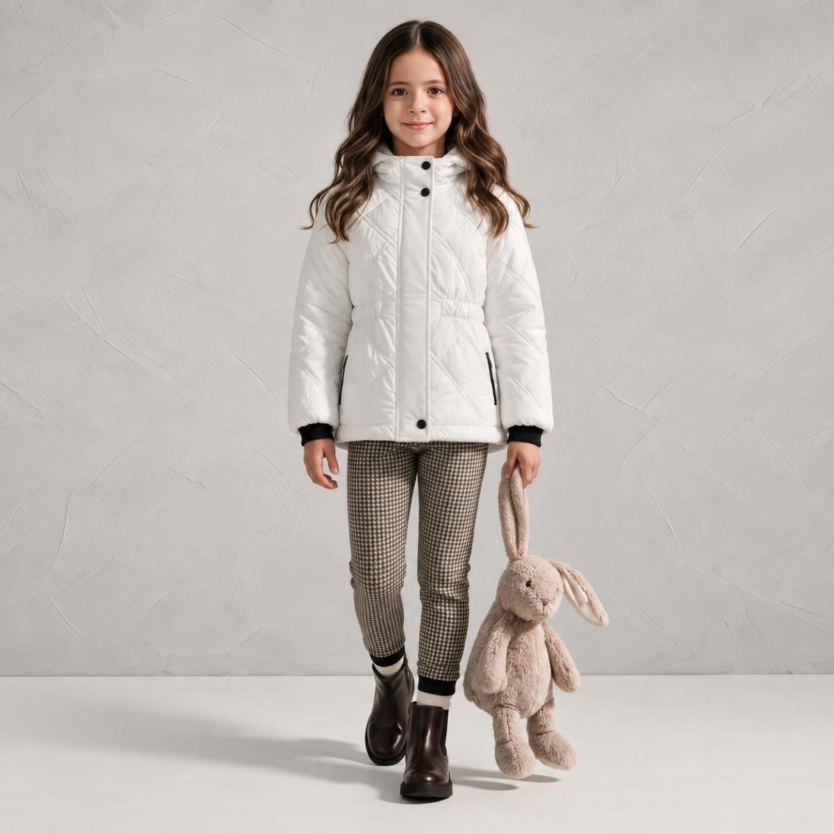 Chamarra infantil acolchada con cuello alto