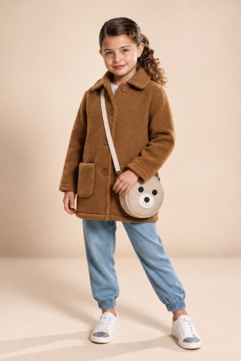 Abrigo infantil con textura borrega
