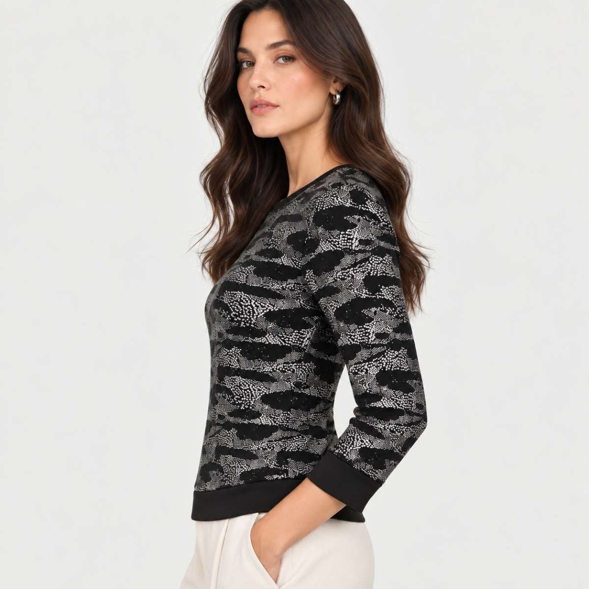 Blusa estampada con acabado brillante - Imagen 3