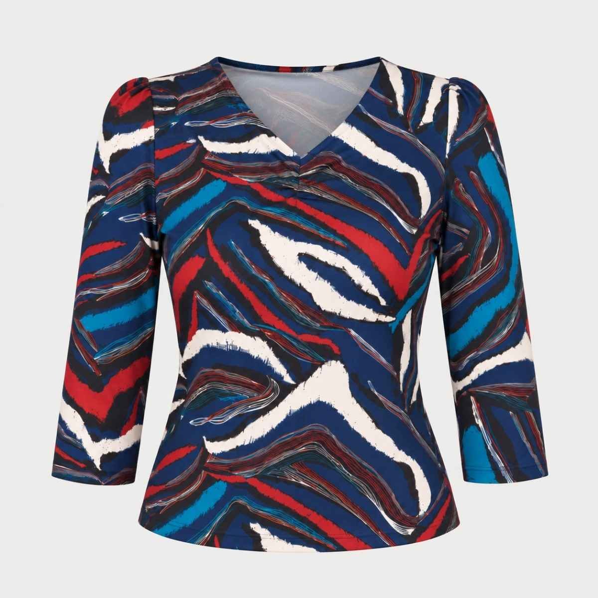 Blusa con estampado abstracto multicolor - Imagen 5