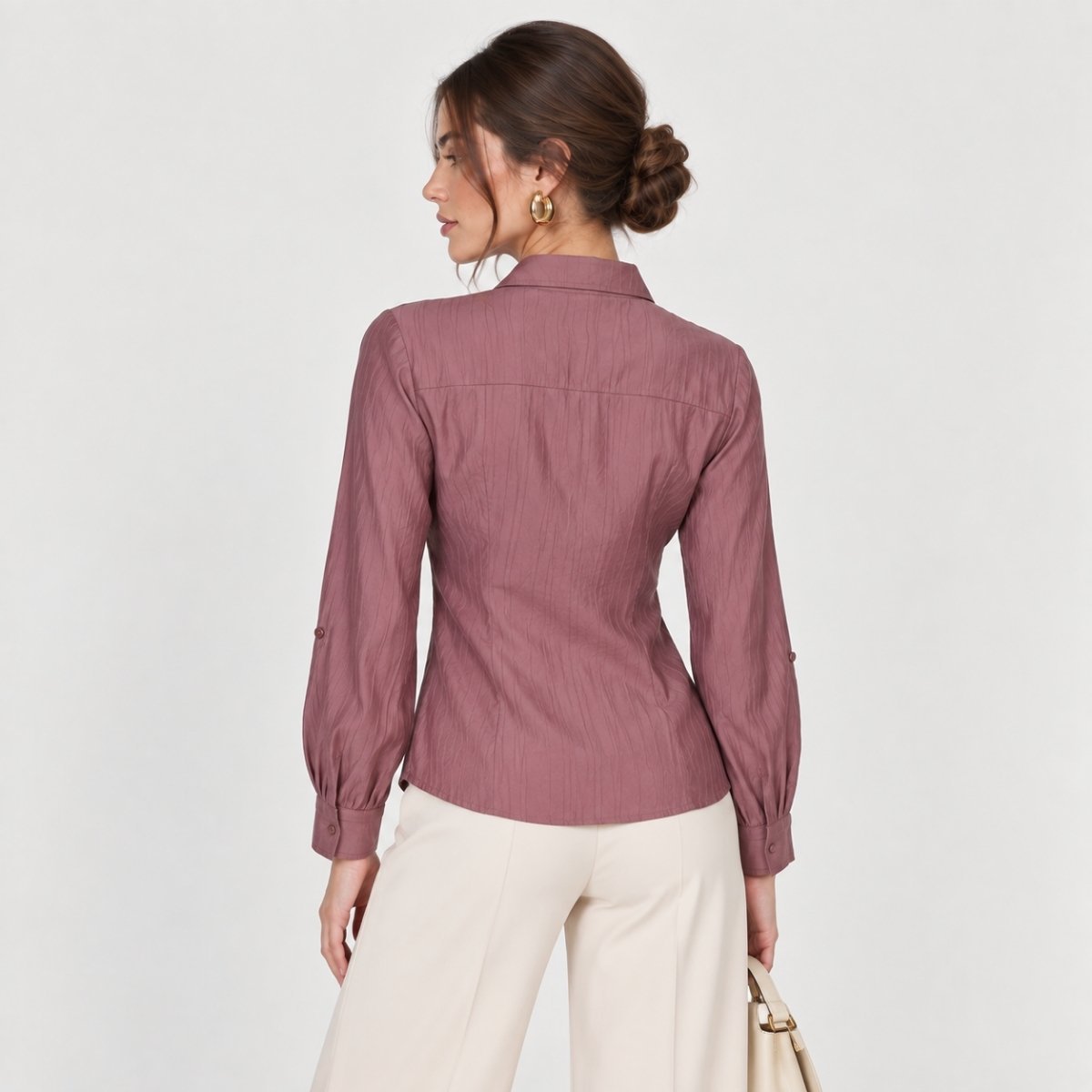 Blusa camisera con bolsillos frontales - Imagen 4