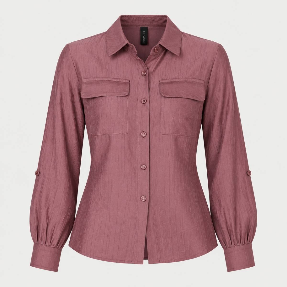 Blusa camisera con bolsillos frontales - Imagen 5