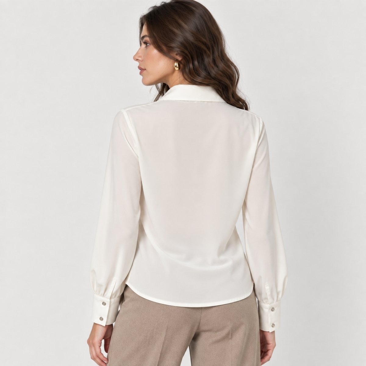 Blusa camisera con tablas frontales - Imagen 4