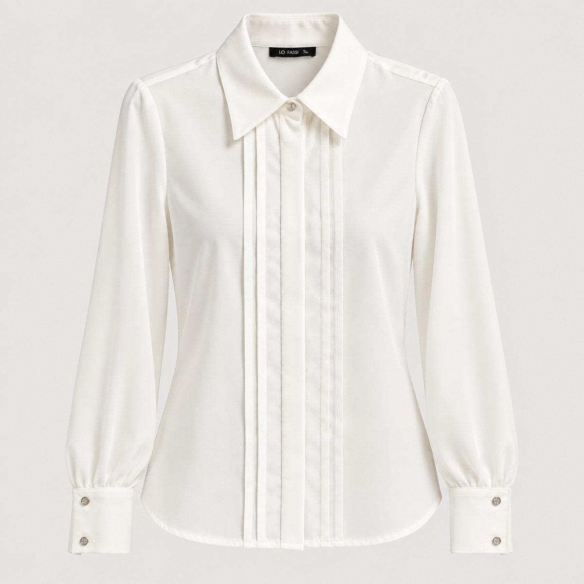 Blusa camisera con tablas frontales - Imagen 5