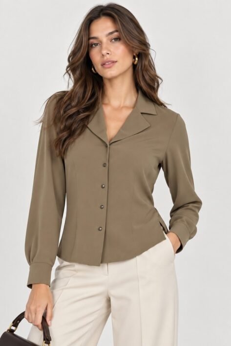 Blusa con cuello sastre