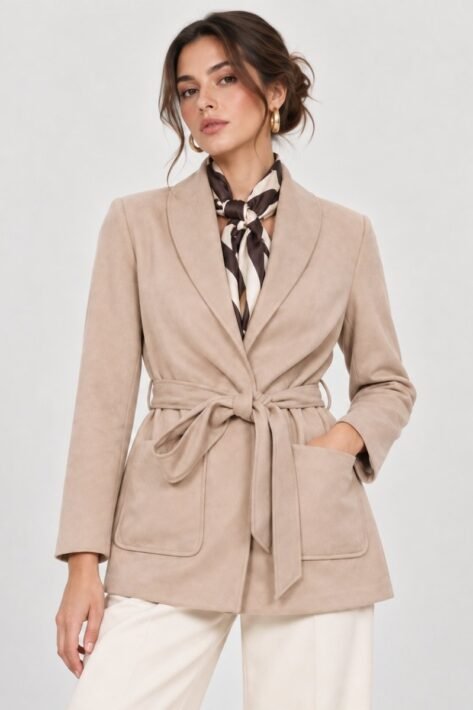 ENSAMBLE BEIGE CON CINTURÓN